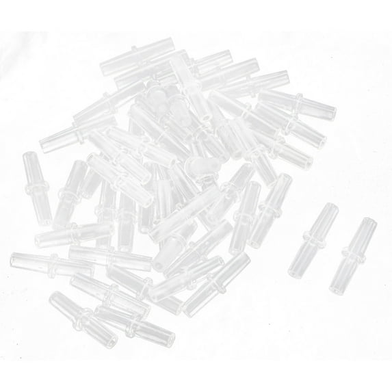 REGALWOVEN 50 Pcs Clear Plastic 2mm Aquarium Air Line Tubing Valve Connectors