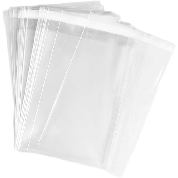 50 Pcs Clear Plastic Cello Bags Sealable Cellophane Bags Transparent Resealable Bags Self Sealing Cookie Bags 11 x 14in