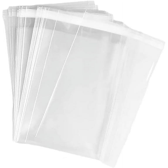50 Pcs Clear Plastic Cello Bags Sealable Cellophane Bags Transparent Resealable Bags Self Sealing Cookie Bags 9 x 12in