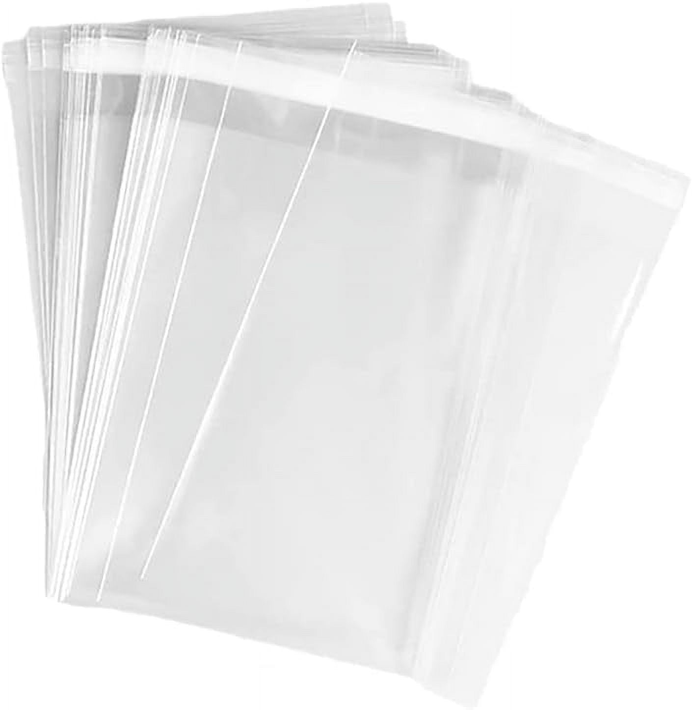 50 Pcs Clear Plastic Cello Bags Sealable Cellophane Bags Transparent Resealable Bags Self