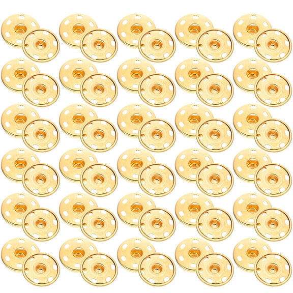 50 Pcs Button Maker Hidden Buckle Golden Color Buttons Women's
