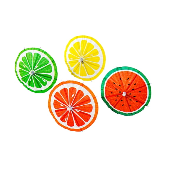 50 Pcs Cocktail Umbrellas, 4 Mini Paper Drink Umbrellas Toothpicks,Colorful Fruit - Shaped Decorations,Disposable Bar Garnish Picks,Colorful Paper Toothpicks for Party Decorations