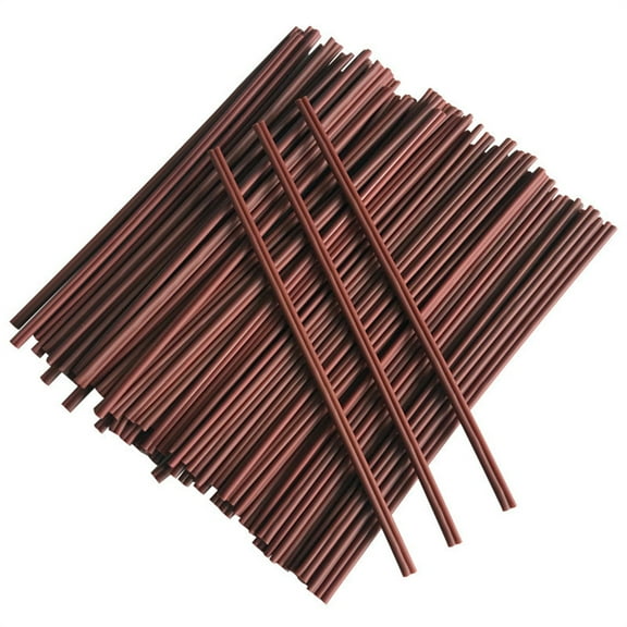 50 Pcs Coffee Straws, Happon 18cm Long Handicraft Disposable Party Straws Two Holes Coffee Stirring Straw Brown