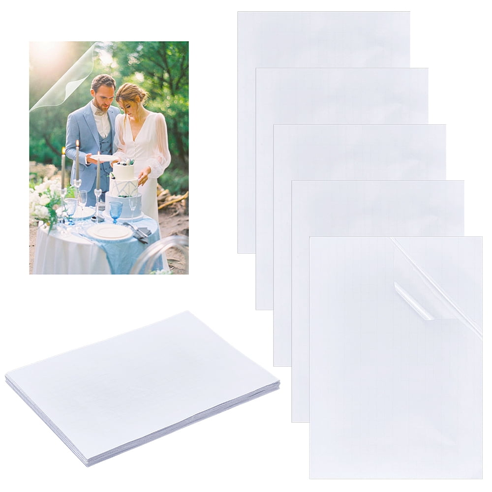 50 Pcs Cold Laminating Film Sheet 12 x 8.45 Inch A4 Self-Adhesive Laminating Pouches Clear PVC Holographic Protective Film