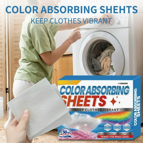 50 Pcs Color Protection, Laundry Sheets for Mixed Washing, for Mixed Laundry Washing, Clothing Cleaning Products, Eliminates Odors and Dirt, Convenient for Daily Use