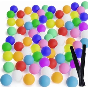 50 Pcs Colored Table Tennis Balls with 2 Pcs Pen,Happon 40 mm Ping Pong Balls,Colorful Plastic Balls for Game,Party,DIY Arts,Pet Toy