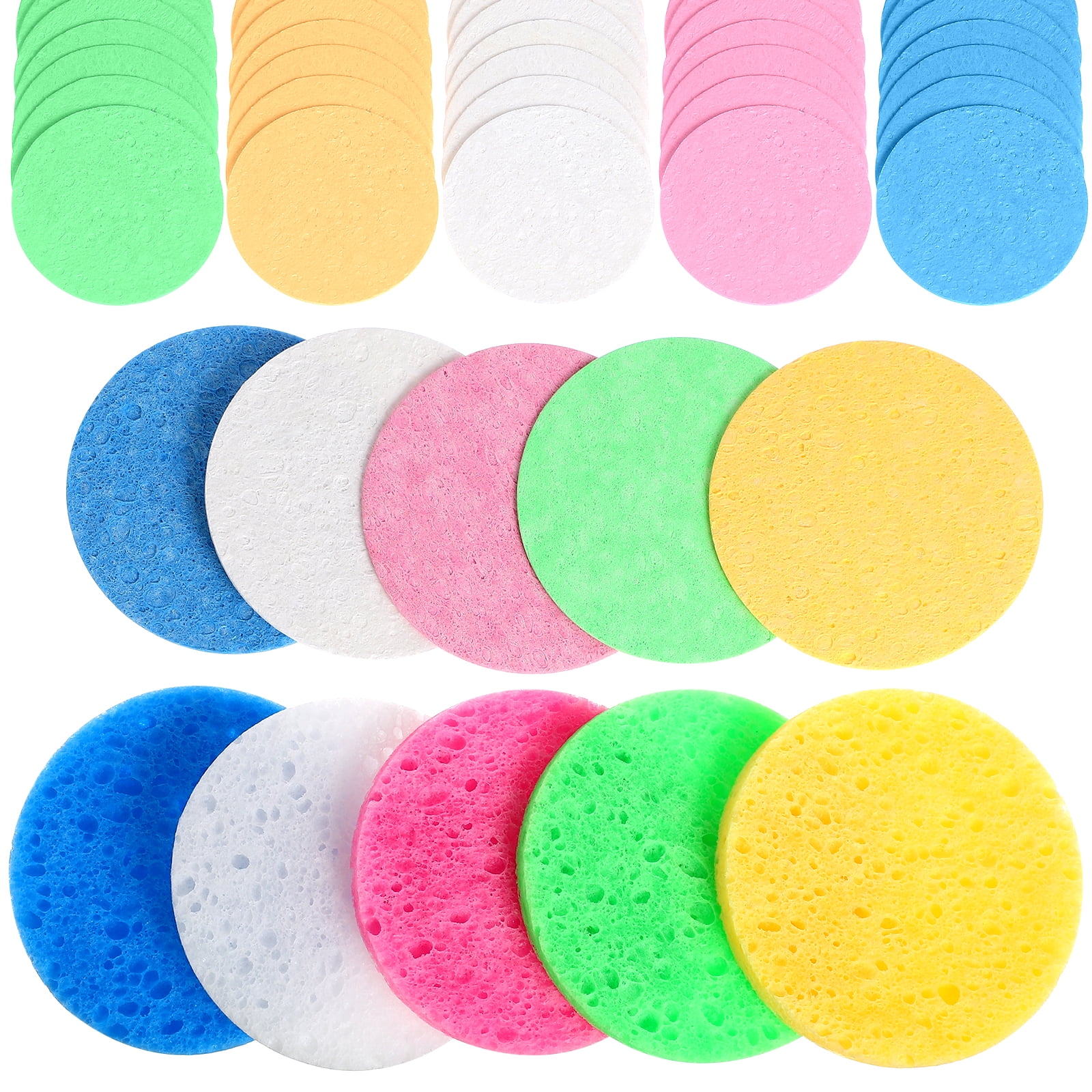 50 Pcs Compressed Face Sponge Round Makeup Sponge Makeup Remover Puffs