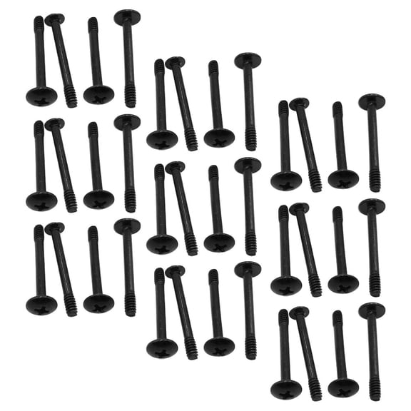 50 Pcs Computer Case Fan Screws Black Long Mounting Desktop Rivet Chassis Steel