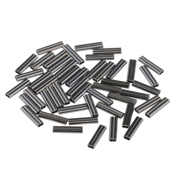 50 Pcs Copper Double Barrel Crimping Sleeves 0.8mm Bore Tube Connector