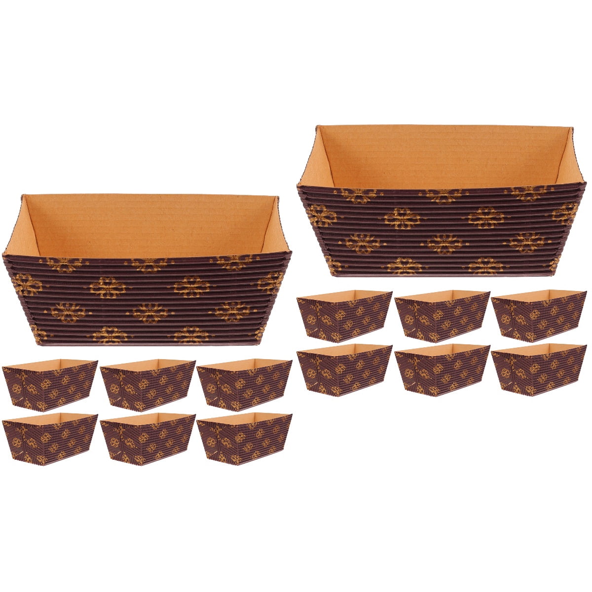 50 Pcs Corrugated Cake Tray Chiffon Paper Cups for Loaf Bread Packing ...