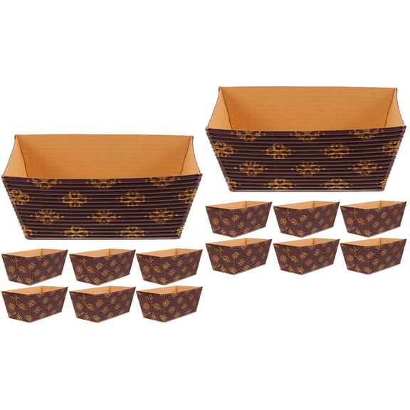 50 Pcs Corrugated Cake Tray Chiffon Paper Cups for Loaf Bread Packing Mini Baking Loft Pans Disposable