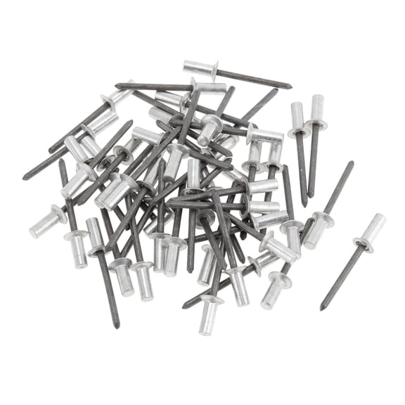 50 Pcs Countersunk Head Closed Sealing Rivets 4.8mm Grip Diameter 12mm Grip Length 9.5mm Aluminum Alloy Iron Silver Tone