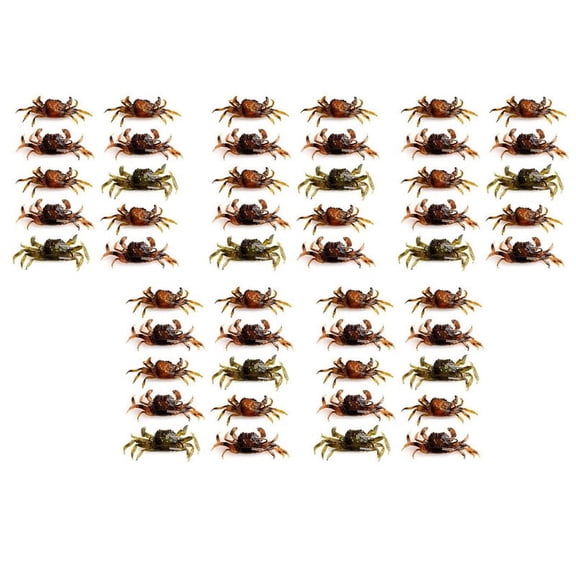 50 Pcs Crab Bait, 3D Simulation Crab Soft Bait with Pointed Hook, Sea Fish Bait Buckle, Sea Fish Fishing Tackle Tools