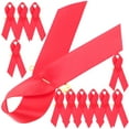 thumbnail image 1 of 50 Pcs Craft Ribbon Memorial Gifts Red Ribbon Removable AIDS Ribbon Red Fundraising Ribbons Delicate Ribbon Pin, 1 of 6