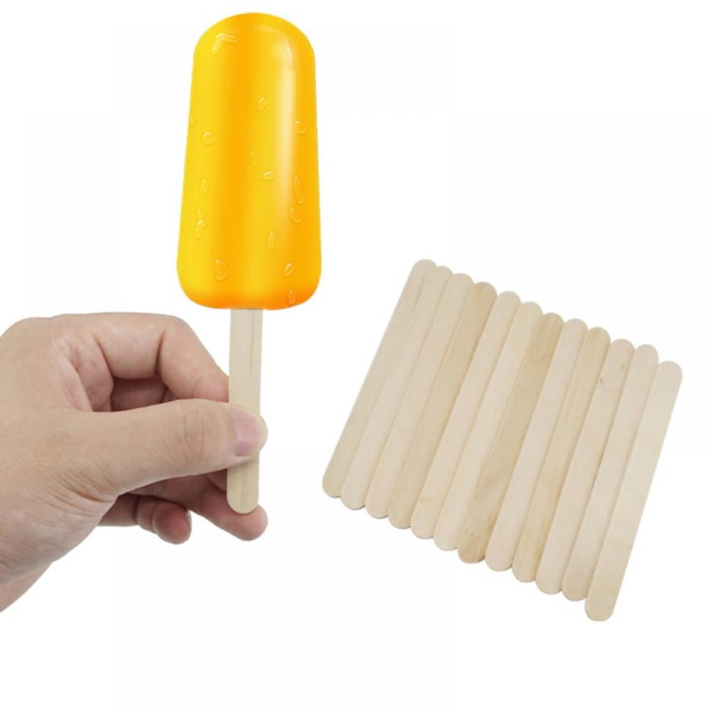 200 Pcs Craft Sticks Ice Cream Sticks Wooden Popsicle Sticks 114mm Length  Treat Sticks Ice Pop Stic -t