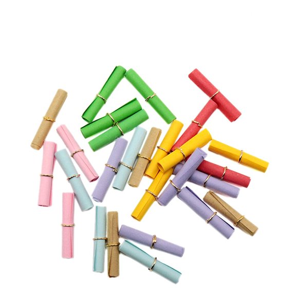 FRCOLOR 50 Pcs Colorful Wishing Paper Scrolls DIY Decoration Paper Rolls for Writing in a Bottle Random Colors
