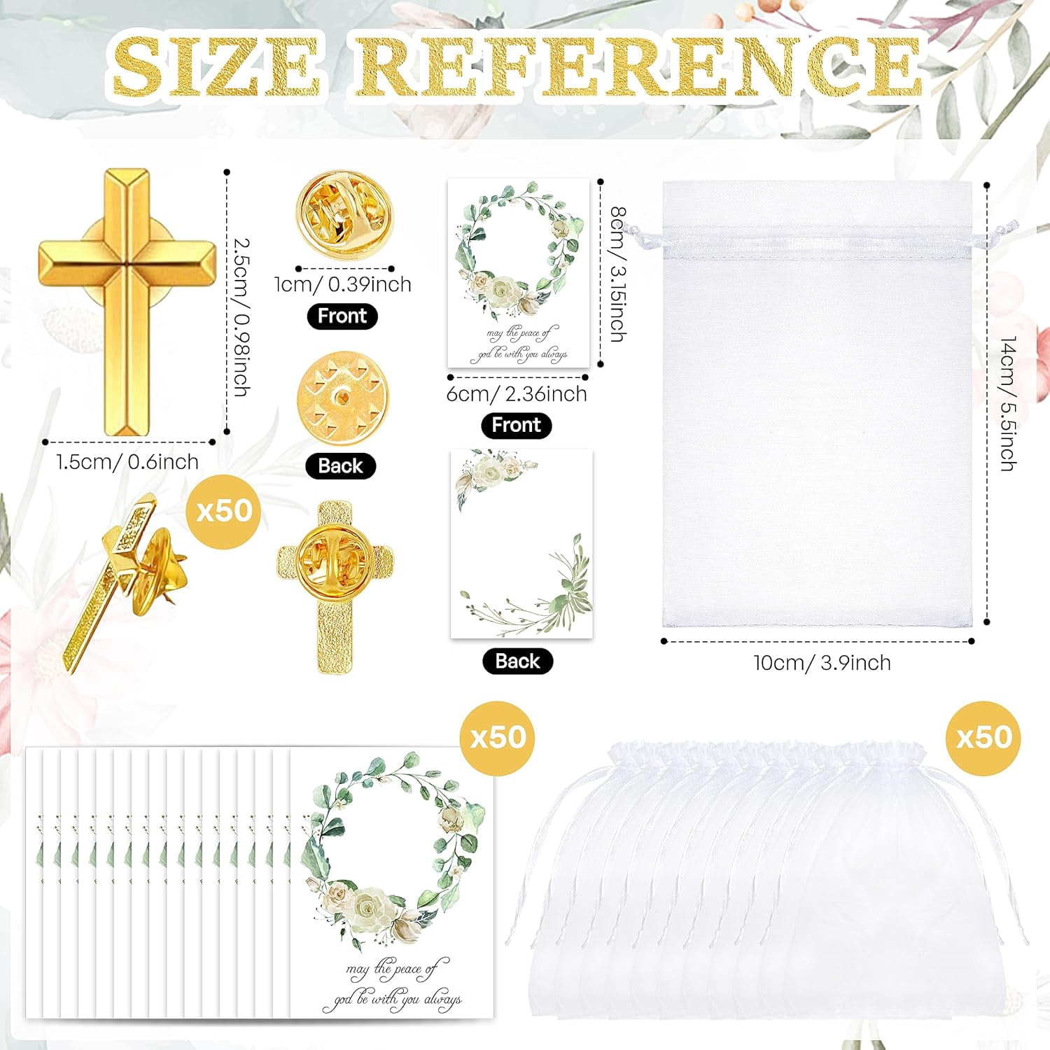 50 Pcs Cross Pinlapel Pin Bulk For Backpack Pin Bulk Hat Pins Gold ...