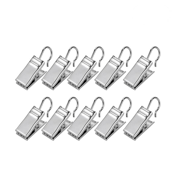 50 Pcs Curtain Rings Clip Ring Small Curtain Hooks Patio Lights Hanger Curtain Loop with Clip