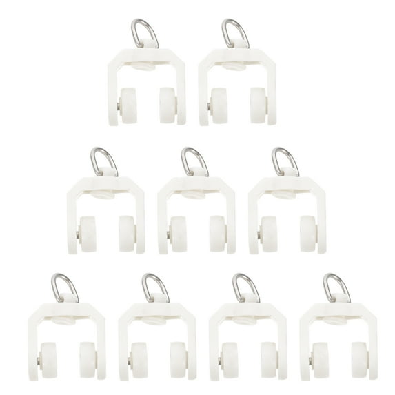 50 Pcs Curtain Track Pulley Rollers Curtains Rods Window Rv Shower Drapery Wheel Hook Glide Runner