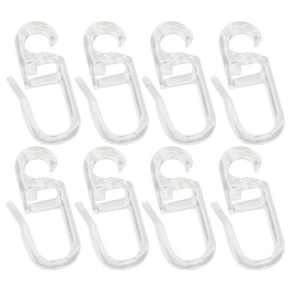 TABLZONE Transparent Plastic Curtain Hooks, Flexible Design, Easy to Use, and Strong for Home Window Drapes