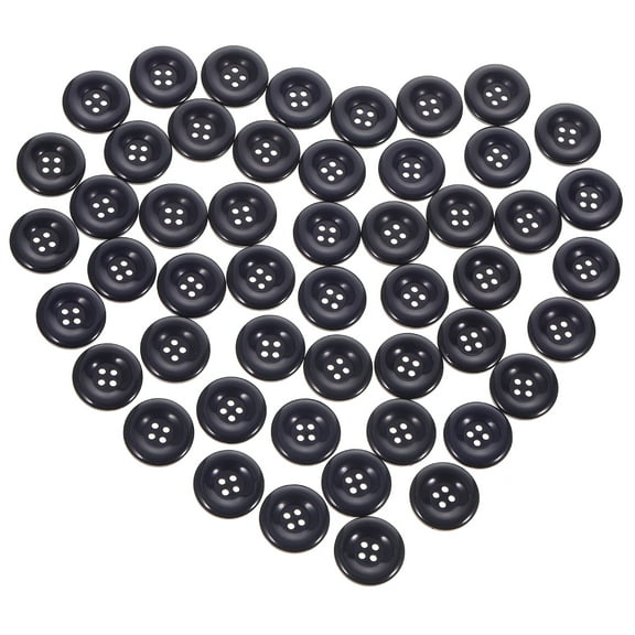 50 Pcs Dark Resin Sewing Buttons for Clothes, Handmade Replacement Buttons for Craft and Garment Decoration