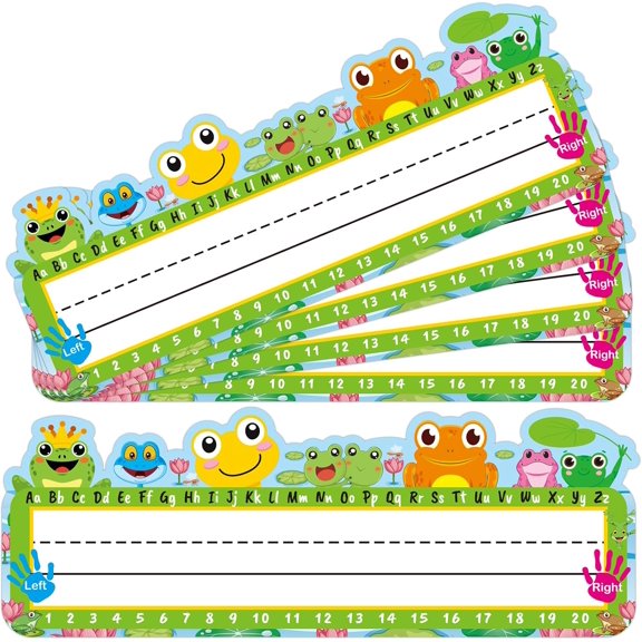 50 Pcs Desk Name Tags Classroom Nameplates for Student Desks and Locker Labels(Frogs Theme)