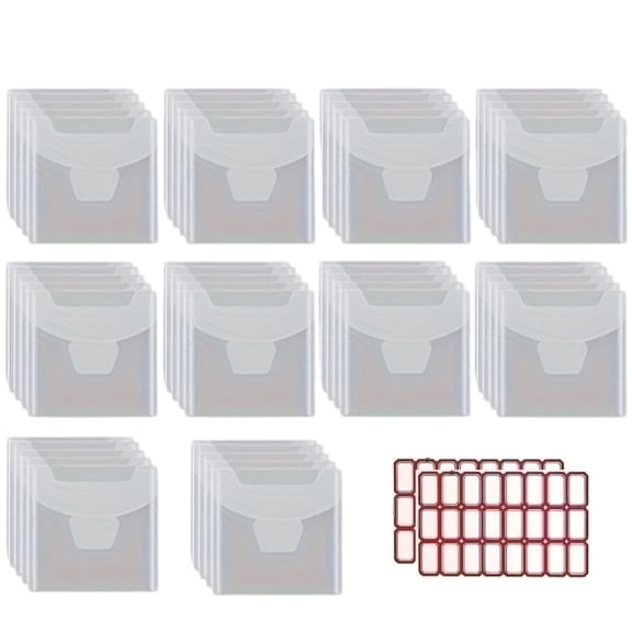 50 Pcs Die Cut Storage Bag Clear Plastic Envelopes Pockets Stamp Storage Pocket Die Cuts Pockets
