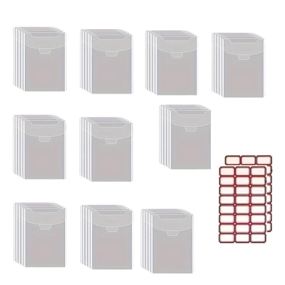 50 Pcs Die Cuts Storage Pockets Stamp Storage Bag Plastic Envelopes Pockets