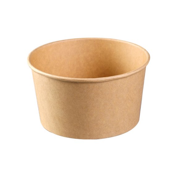 50 Pcs Disposable Brown Paper Bowls with Lids, Microwaveable Refrigerable Food Containers, 1300ml Thickened Kraft Tableware for Halloween Christmas Easter Party Supplies Earthy Yellow 1300ml