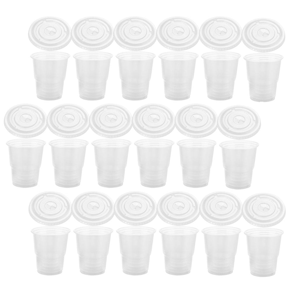 50 Pcs Disposable Drink Cup Coffee Cups with Lids Party Drink Cups ...
