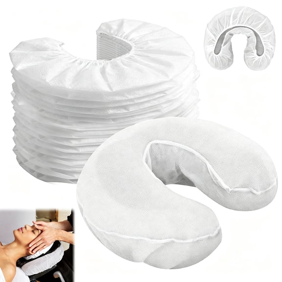 Disposable Face Cradle Covers - 50 Pcs Medical-Grade Non-Sticking Massage Headrest Covers, Ultra-Soft Breathable Fabric, Universal Fit for Spa Tables & Chairs