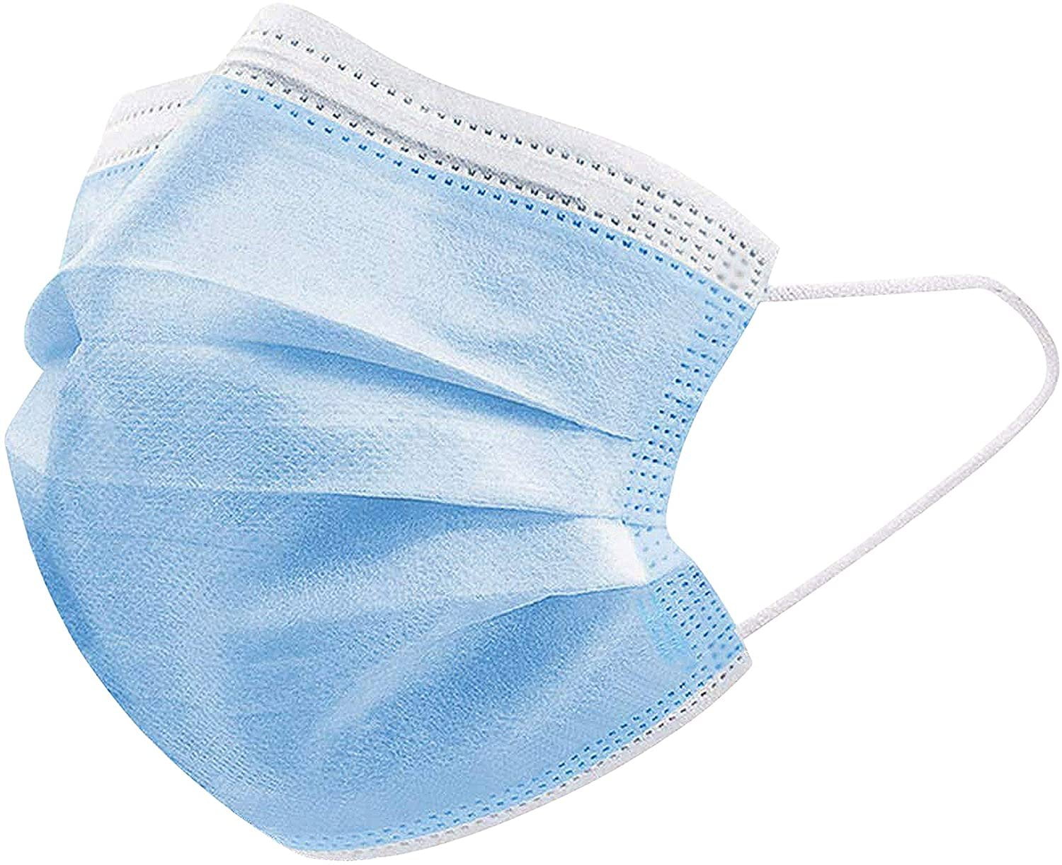 50 Pcs. Disposable Face Masks - 3 Layer Protection Breathable Face Masks, For Dust Covering, Protective Dust Filter, PPE Safety Mouth Cover, and Nose Shield, For Kids - SereneLife SLKDPLY50.5