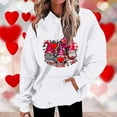 thumbnail image 1 of 2024 New Women's Sweatshirts on Clearance Womens Fashion Casual Valentines Day Printing Long Sleeve Tops Hoodie Sweatshirts Women Apparel, White S, 1 of 5