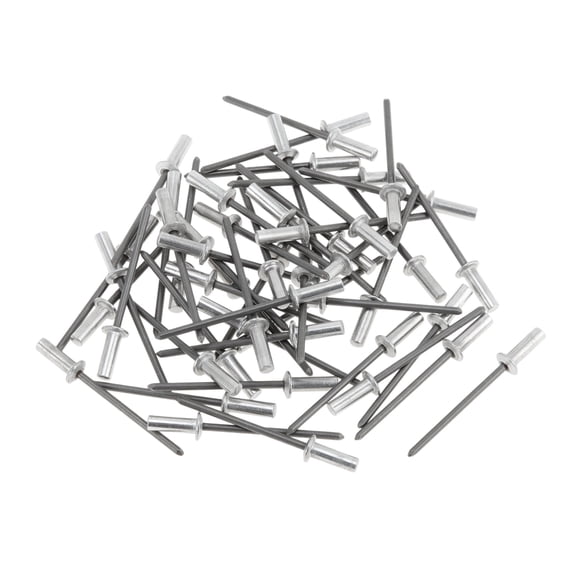50 Pcs Dome Head Closed Sealing Rivets 3.2mm Grip Diameter 10mm Grip Length 6mm Aluminum Alloy Iron Silver Tone