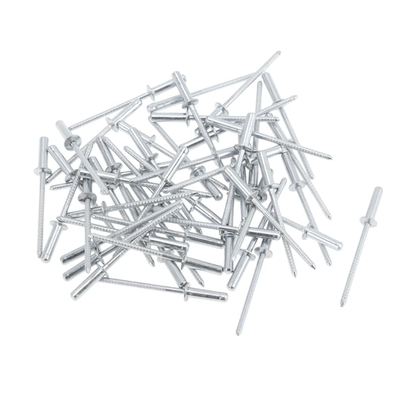 50 Pcs Dome Head Closed Sealing Rivets 3.2mm Grip Diameter 12mm Grip Length 6mm Iron Iron Silver Tone