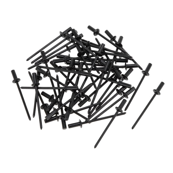 50 Pcs Dome Head Closed Sealing Rivets 3mm Grip Diameter 10mm Grip Length 6mm Flange Diameter Repairing Tool Assortment Kit Aluminum Alloy Iron Black