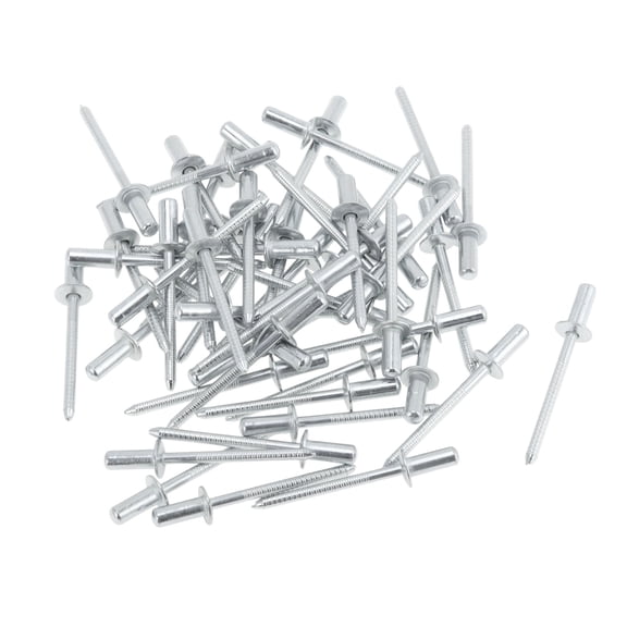 50 Pcs Dome Head Closed Sealing Rivets 4mm Grip Diameter 12mm Grip Length 8mm Iron Iron Silver Tone