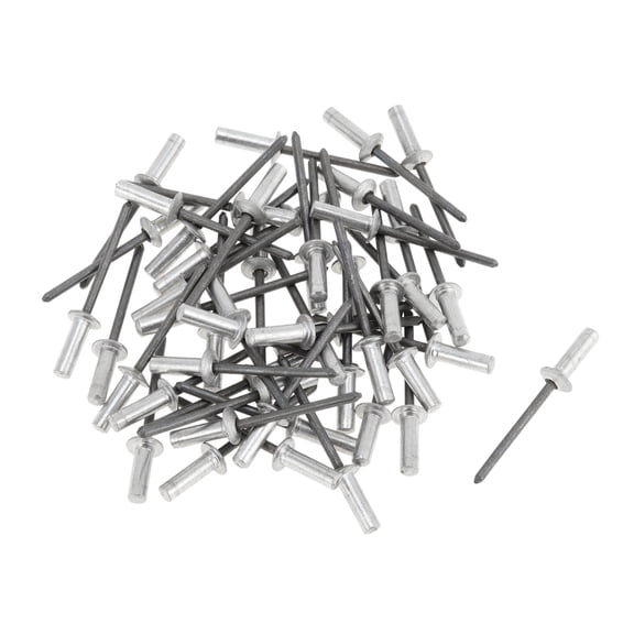50 Pcs Dome Head Closed Sealing Rivets 4mm Grip Diameter 14mm Grip Length 8mm Aluminum Alloy Iron Silver Tone