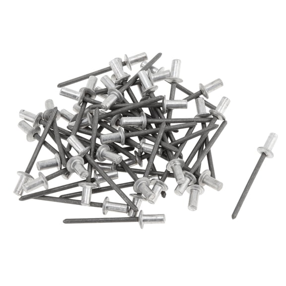 50 Pcs Dome Head Closed Sealing Rivets 4mm Grip Diameter 8mm Grip Length 8mm Aluminum Alloy Iron Silver Tone