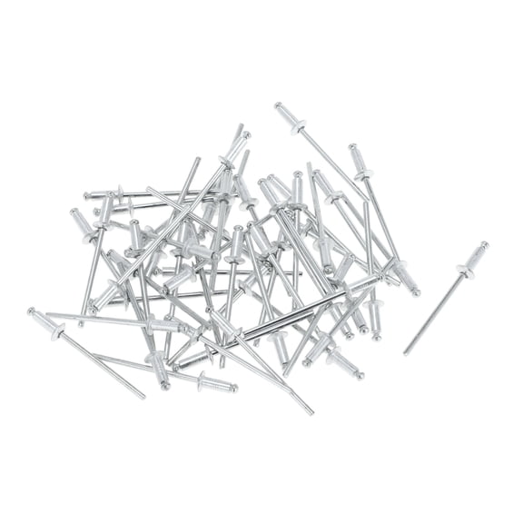 50 Pcs Dome Head Large Flange Blind Rivets 3mm Grip Diameter 6mm Grip Length 6mm Flange Diameter Silver Tone Iron Aluminum