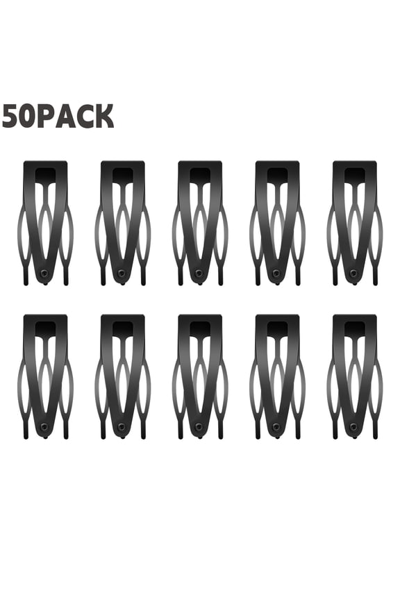 50 Pcs Double Grip Hair Clips MODANU 2 inch Metal Snap Hair Clips Women Hair Barrettes for Hair Making, Salon Supplies (Black)