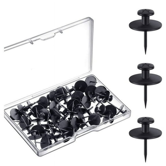 50 Pcs Double Headed Picture Hangers Nails Black Thumb Tacks Small Hanging Nails Push Pins Decorative Wall Hooks