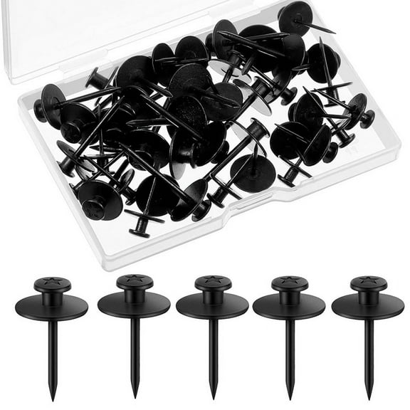 50 Pcs Double Headed Picture Hangers Nails Thumb Tacks Small Hanging Push Pins Decorative Wall Hooks Black