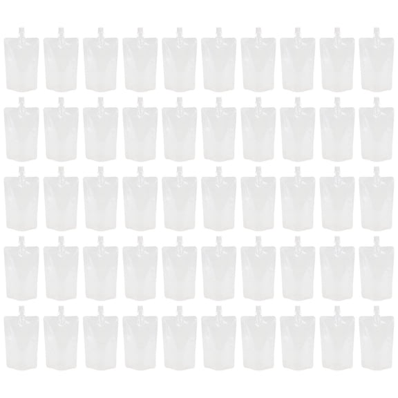 NIAIZEK 50Pack Reusable Leak Proof Drink Pouches Clear Bulk Beverage Containers