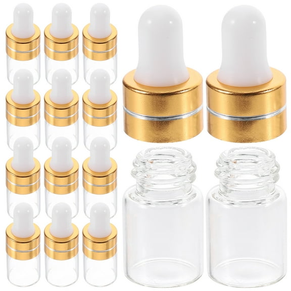 UKCOCO Small Glass Bottles Refillable for Travel Transparent Dropper Bottle 50Pcs