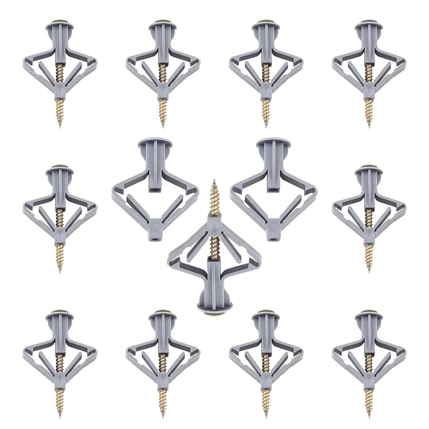 50 Pcs Drywall Anchor Kit Hollow Wall Anchors with Screws, Plasterboard