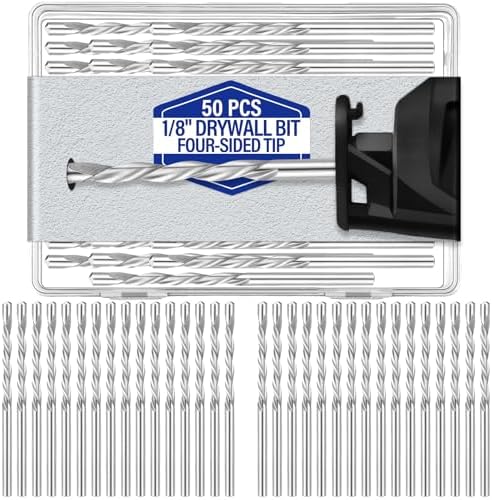 50 Pcs Drywall Bits 1/8 Inch Cutting Bits M2 Speed Steel Spiral Drywall ...