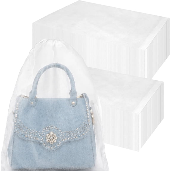 50 Pcs Dust Bags for Purses Storage Bags for Handbags Non Woven Fabric Handbags Storage, Duslogis Shoe Travel Package for Packing, Home Closet Organizer Dust Cover (12.6inx18.9in)
