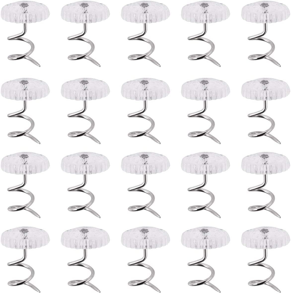 50 Pcs Dust Ruffle Pins Bed Skirt Pins Clear Heads Twist Pins for Upholstery, Slipcovers and Bedskirts, Bedskirt Pins (50PCS)