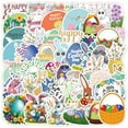 thumbnail image 1 of 50 Pcs Easter Rabbit Egg Stickers, Cute Journaling and Scrapbooking Supplies, Spring and Holiday Decorations for DIY Crafts and Home Decor (white), 1 of 7